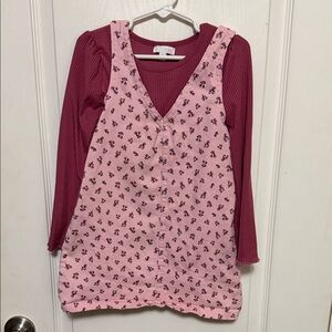 btween Pink Floral Layered Women's Blouse